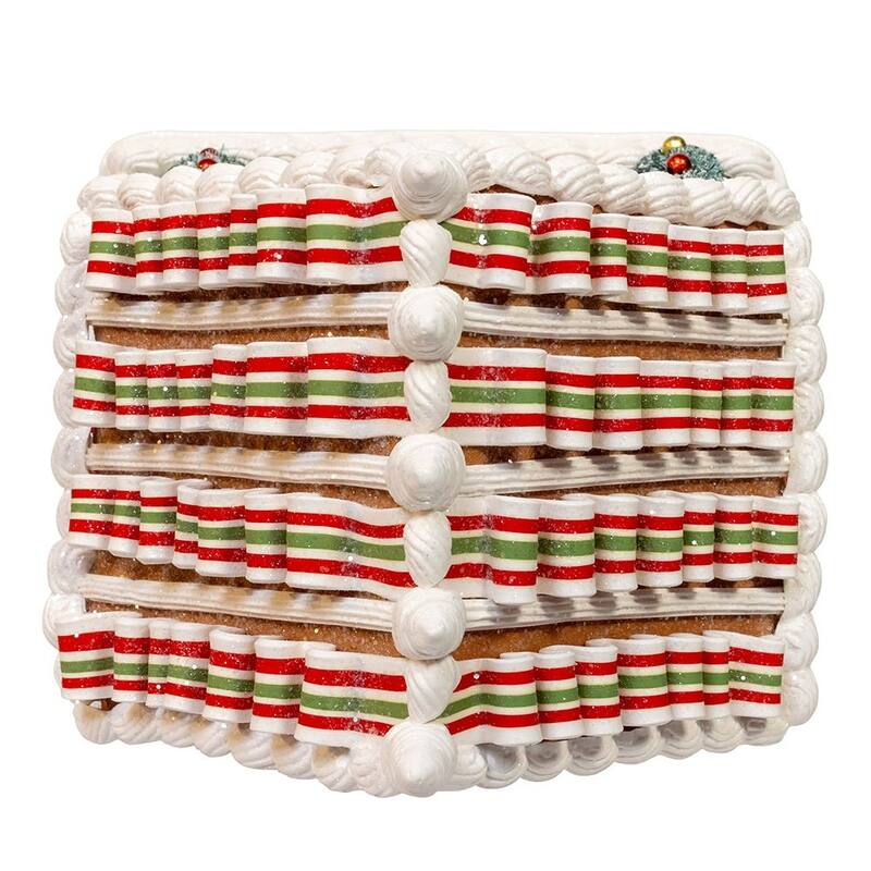 Kurt Adler 9 Inch Battery Operated Gingerbread House With Santa and Ribbon Candy Roof