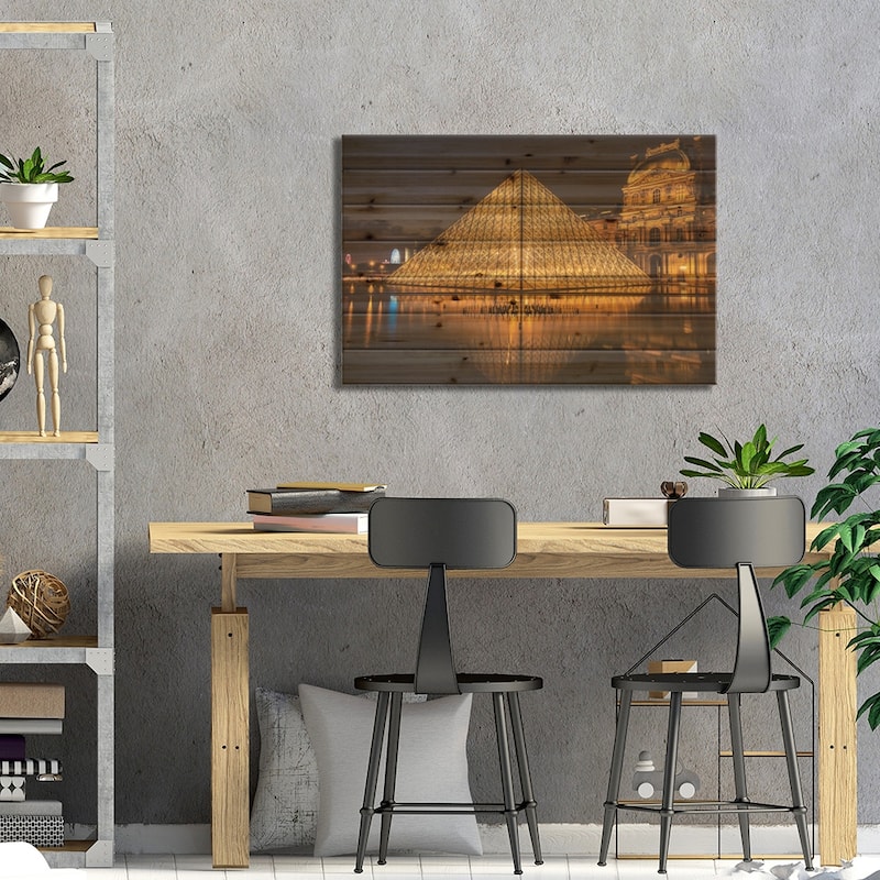 The Louvre, Paris Print On Wood by Anders Jorulf - Multi-Color