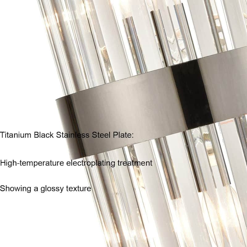 Palermo Clear Glass Rods Wall Sconces Lighting 2-Pack