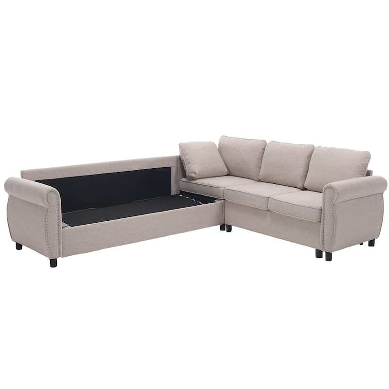 2 In 1 Pull Out Couch Bed,Sofa Bed,l Shaped Sectional Sofa Couch