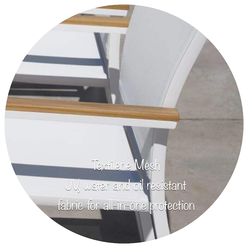 Amanti White 7-Piece Aluminum Outdoor Dining Set with Sling Set in White - N/A