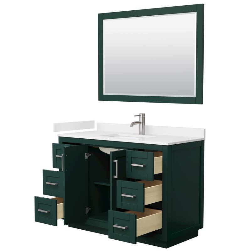 Miranda 48-inch Single Vanity, Quartz Top, 46-inch Mirror