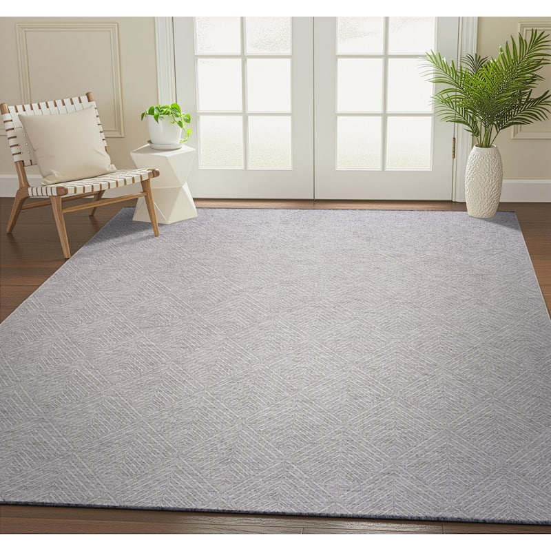 Alameda Solid Color Chevron Machine Washable Indoor Area Rug