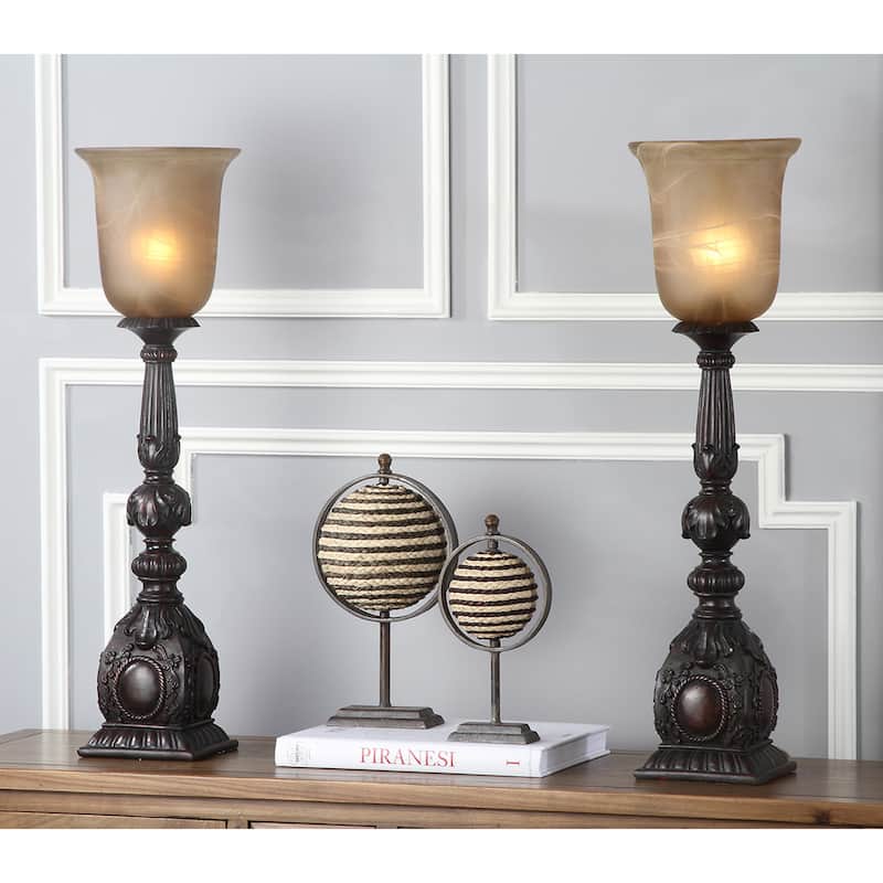 SAFAVIEH Lighting Faize 28-inch Artifact Oil-Rubbed Bronze Table Lamp (Set of 2) - 8Wx8Dx28H