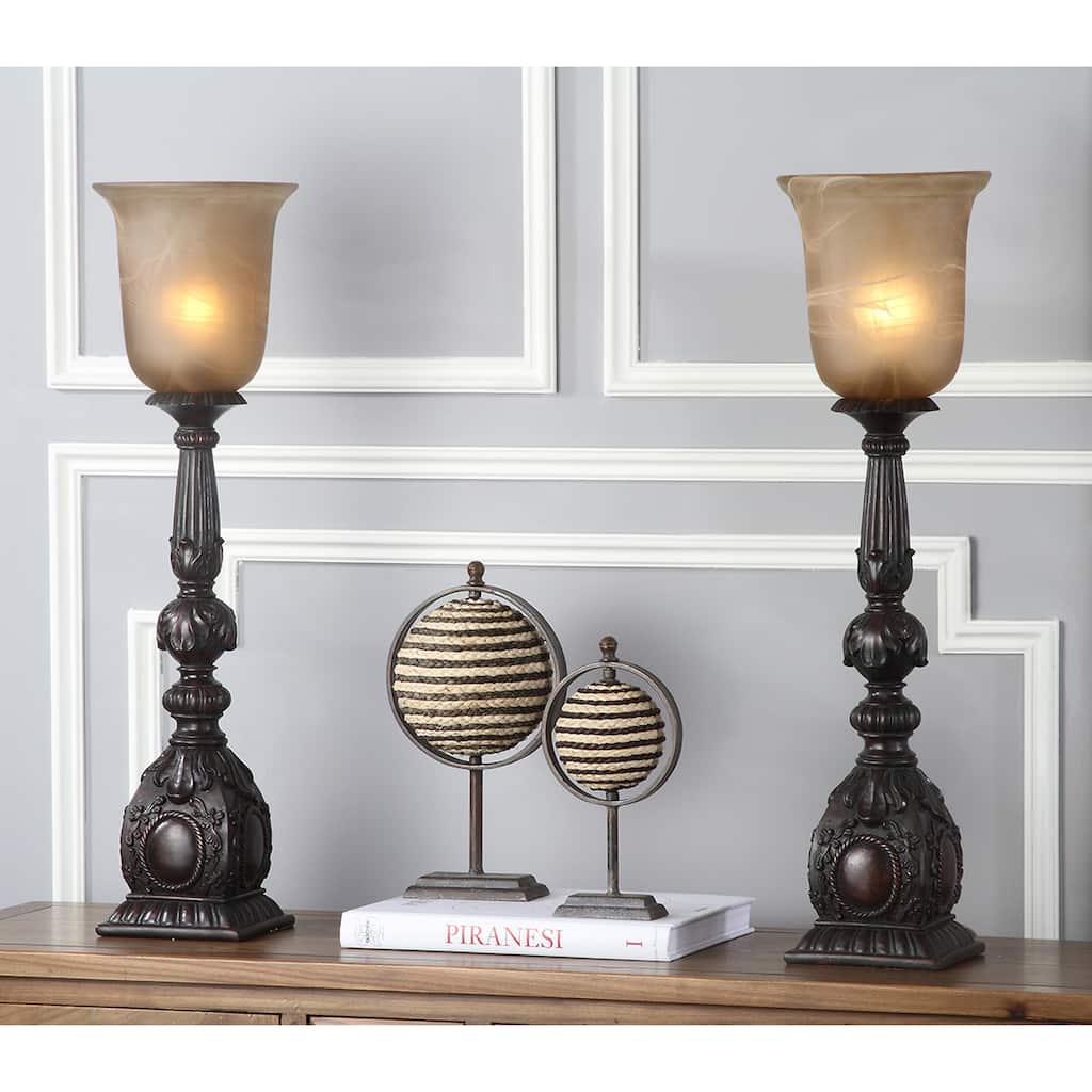 SAFAVIEH Lighting Faize 28-inch Artifact Oil-Rubbed Bronze Table Lamp (Set of 2) - 8Wx8Dx28H