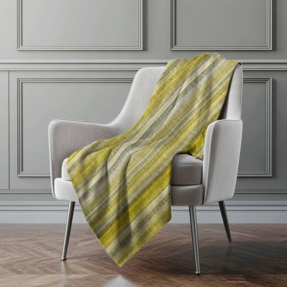 Premium Machine Washable Contemporary Stripe Sherpa Throw Blanket