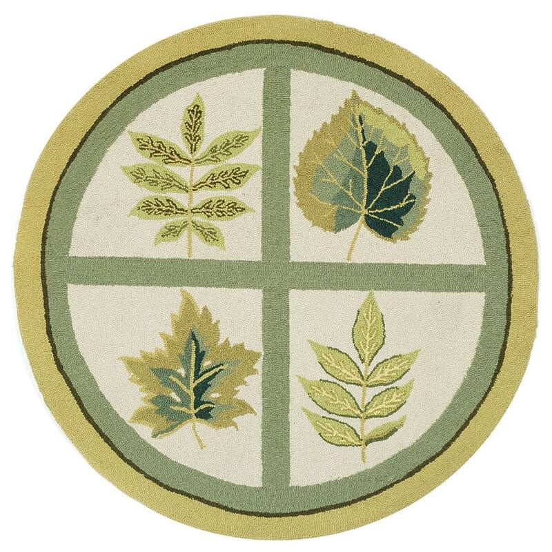 SAFAVIEH Handmade Chelsea Spring Wheel Mosaic French Country Wool Rug - 8' Round - Ivory