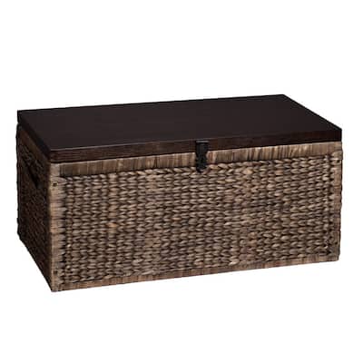 38" Gray Manufactured Wood And Metal Rectangular Coffee Table - 17.5" H x 37.75" W x 21.5" D