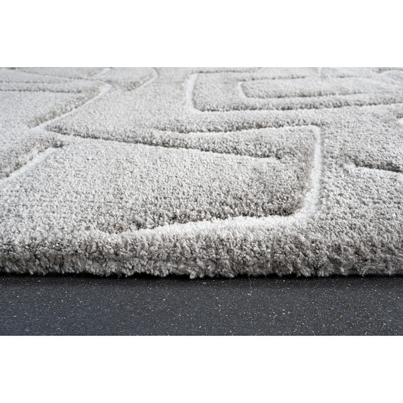 Nina Callie Gray and Ivory Recycled Polyester Area Rug - 6' x 9'