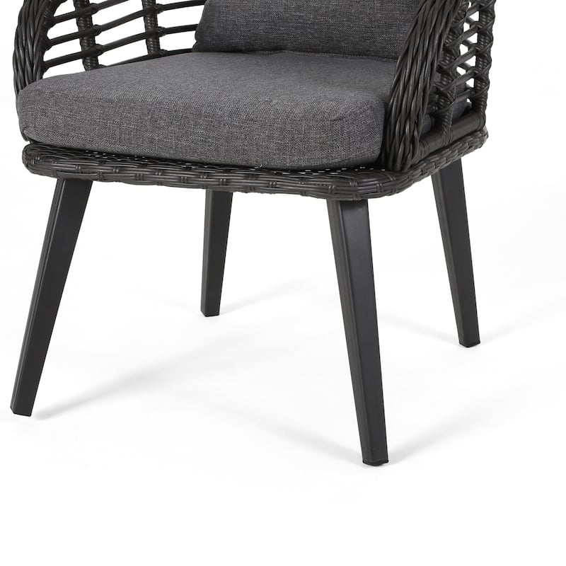 Tatiana Outdoor Wicker Club Chairs with Cushions (Set of 2) by Christopher Knight Home