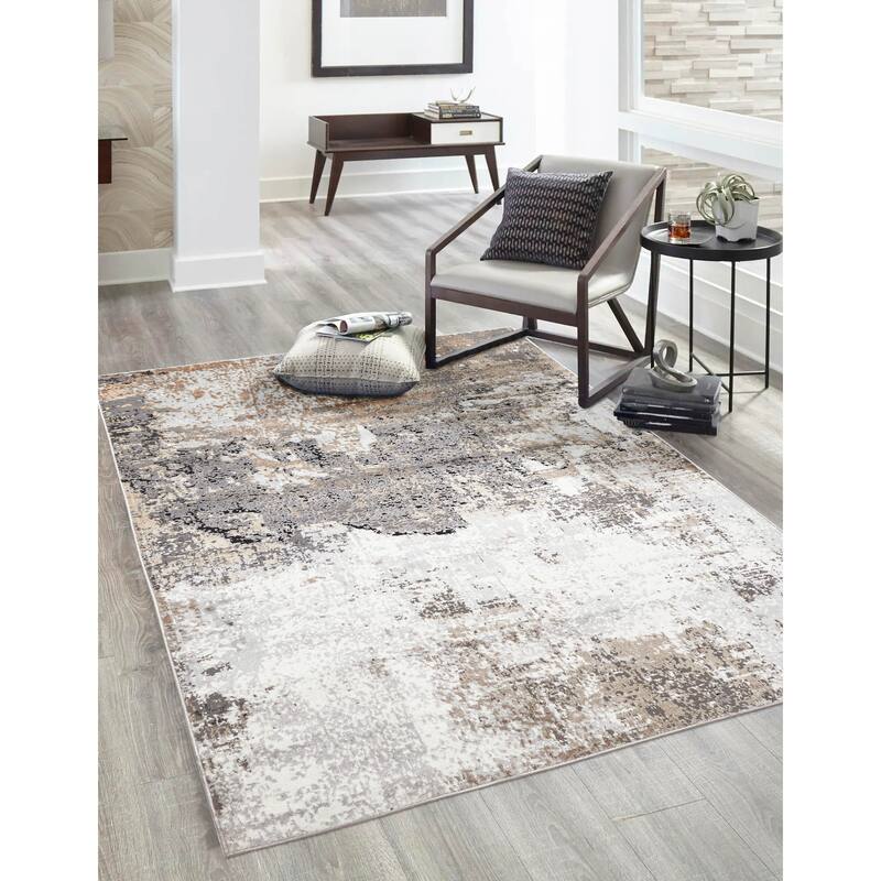 ECARPETGALLERY Machine Made Bronte Taupe Area Rug
