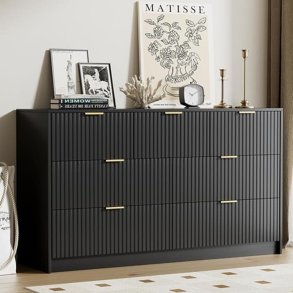 black and oak dresser Fluted Modern Dresser, Wide Chest of Drawers Storage Cabinet with Gold Handles for Bedroom Living Room Entryway Color:electric blue RP_Flexible black dresser wood Pnina Tornai: 15177 – Lined Top Drawer