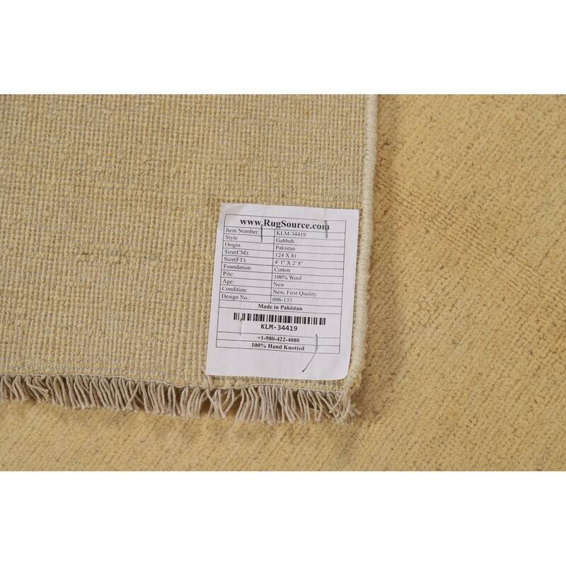 Gabbeh Oriental Accent Rug Hand-Knotted Wool Carpet - 2'8"x 4'1"