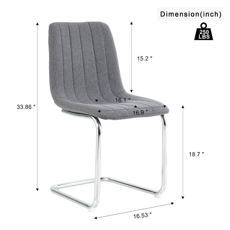 Modern/Simple Dining Chairs with Sliver Metal Base Set of 4