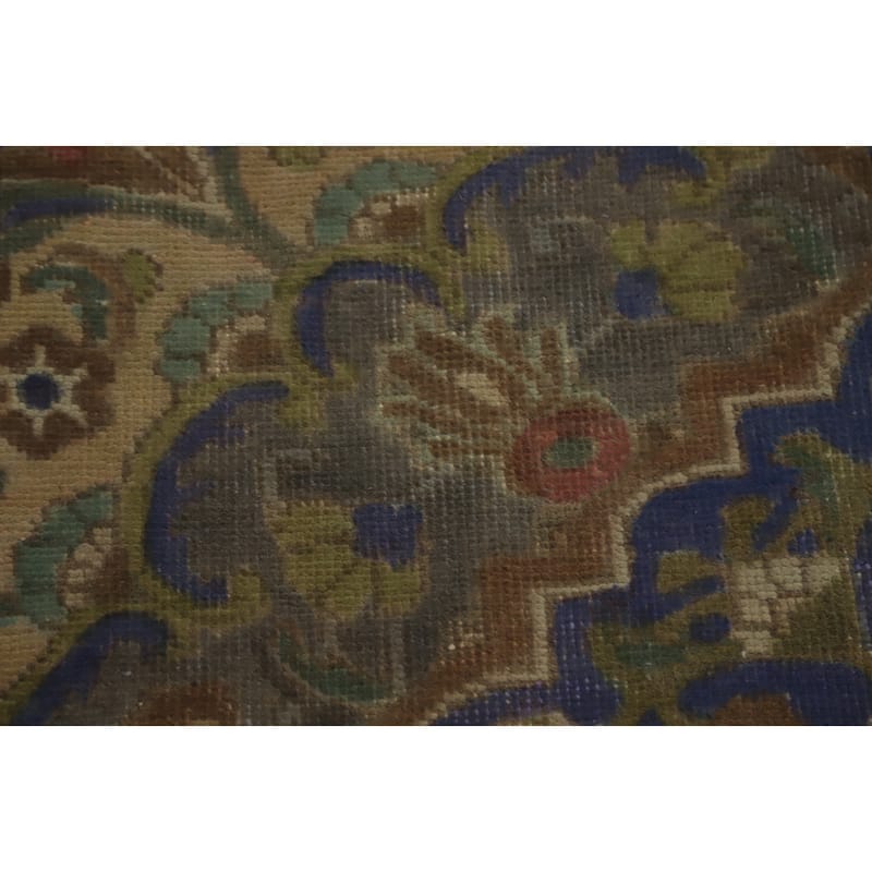 Hand Knotted Oriental 100% Wool Carpet Traditional Floral Brown Tabriz Area Rug - 12' 6'' X 9' 11''