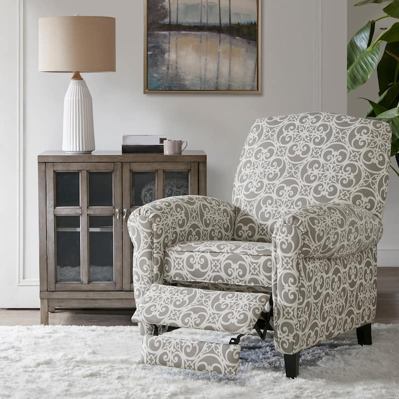 Madison Park Oscar Grey Push Back Recliner - Grey