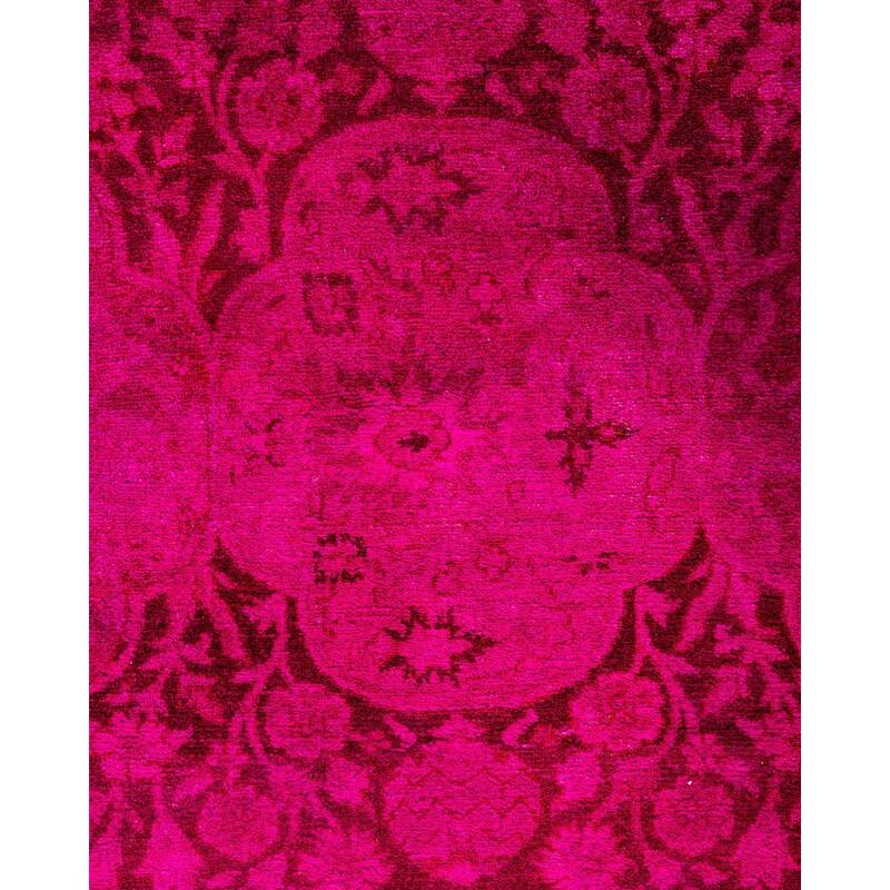 Fine Vibrance One-of-a-Kind Hand-Knotted Area Rug - Pink, 6' 2" x 9' 1" - 6' 2" x 9' 1"