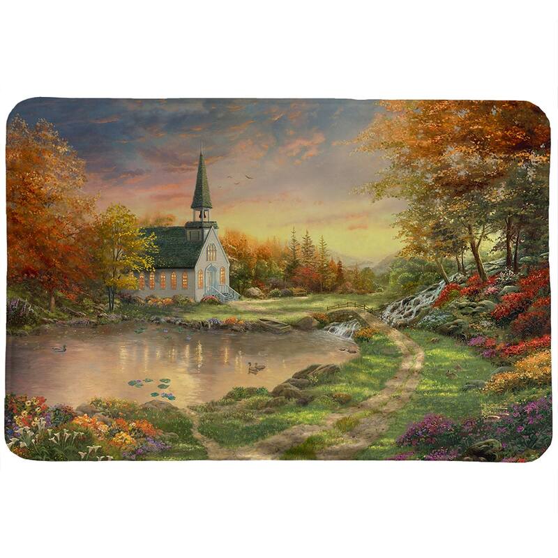 Thomas Kinkade Chapel of Reflection Memory Foam Rug by Laural Home