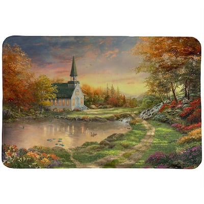 Thomas Kinkade Chapel of Reflection Memory Foam Rug by Laural Home