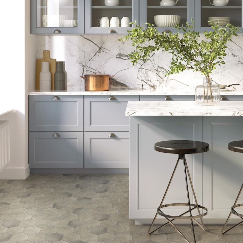 Merola Tile Capri Hex Fumo 7" x 8" Porcelain Floor and Wall Tile - Sample swatch