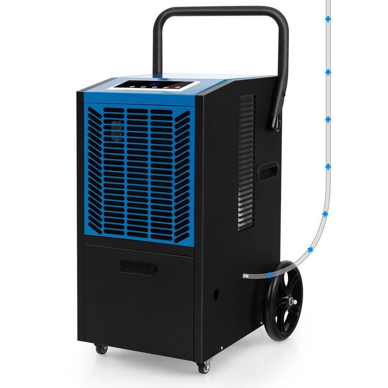 Costway 163-Pint Commercial Dehumidifier with Pump & Drain Hose 4,500 - See Details - Blue