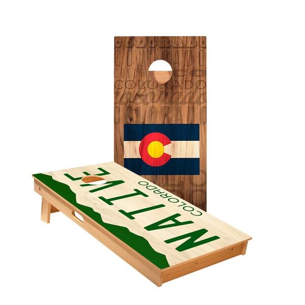 slide 2 of 5, Colorado Native Cornhole Boards NO Bags - Add Board Lights