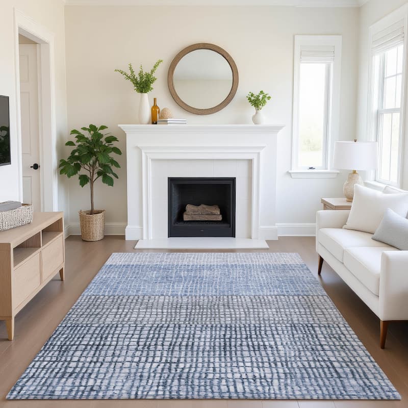 Premium Washable Super Soft Modern Ombre Mayfield Rug - 8' x 10' - Blue