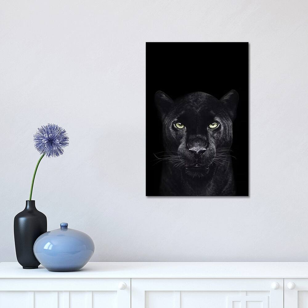 iCanvas "The Panther On Black" by Valeriya Korenkova Canvas Print