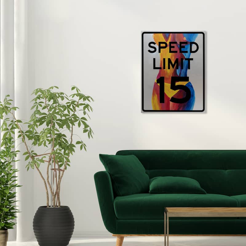 Wynwood Studio JJ Hammond - Speed Limit 15 Modern & Contemporary Wall Art Canvas Print - 20 x 24
