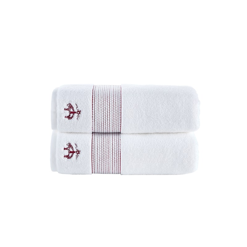 Brooks Brothers Rope Stripe Border 2 pcs Bath Towels