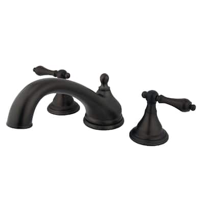 Kingston Brass Vintage Deck Mounted Roman Tub Filler with Lever