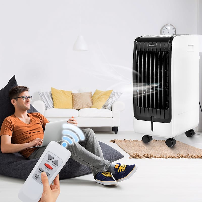 Portable Evaporative Cooling Fan with Remote Control and Touch Pad