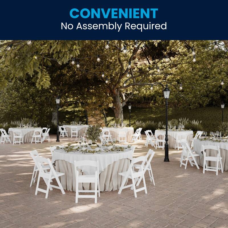Lightweight Resin Folding Chairs with Vinyl Seats (Set of 4)