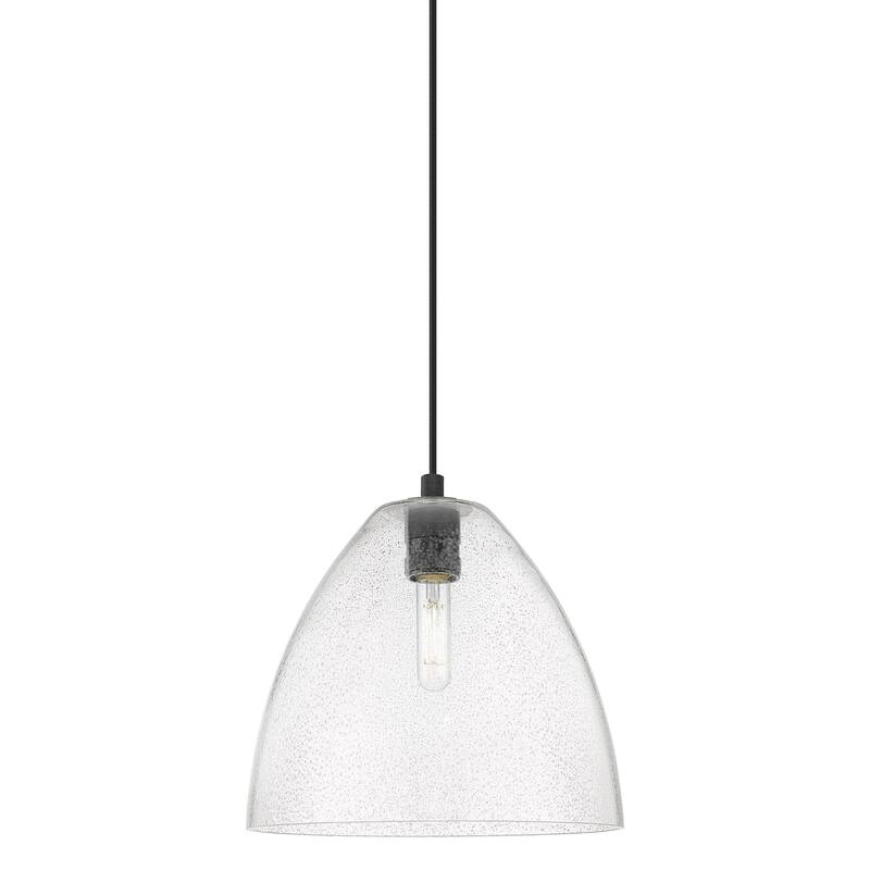 Innovations Lighting 434-1P-11-12 Crown Point Pendant Dome Crown Point - Matte Black / Seedy