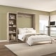 preview thumbnail 4 of 54, Pur Queen Murphy Bed with Storage Unit (90W) by Bestar Rustic Brown