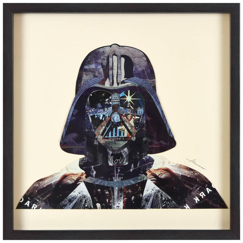 Empire Art "Dark Side" Alex Zeng's dimensional collage, under glass & a black shadow box frame