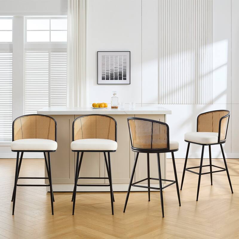 26"/29" Rattan Upholstered Bar Stool /Counter Stools Set of 2/3/4