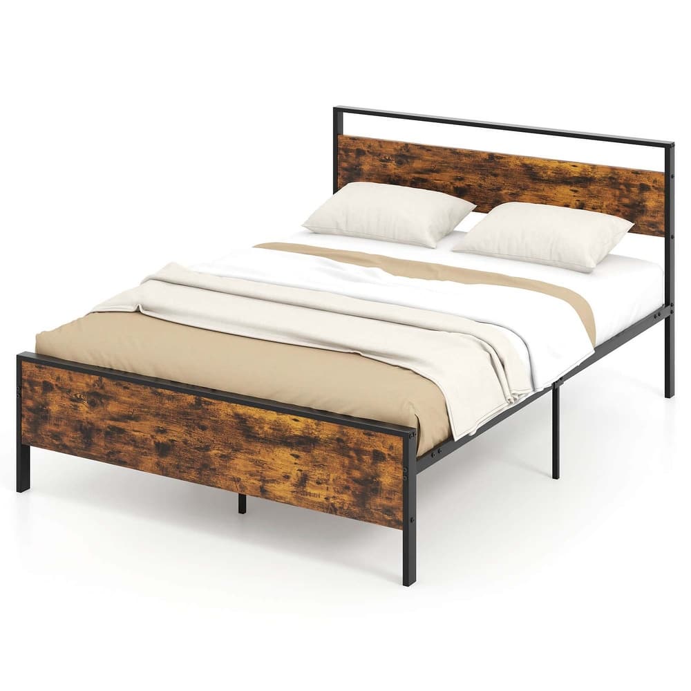Costway Twin/Full/Queen/King Size Bed Frame with Wooden Headboard and