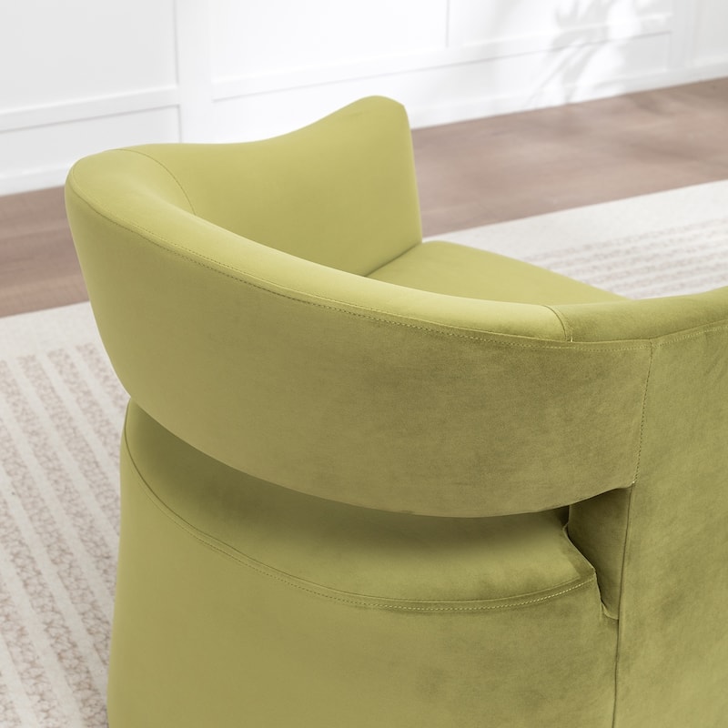 SEYNAR Modern Glam Velvet Accent Armchair Open Back with Ottoman