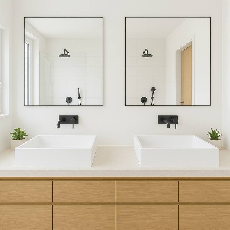 20 inch Brillare Matte White Solid Surface Rectangular Vessel Sink