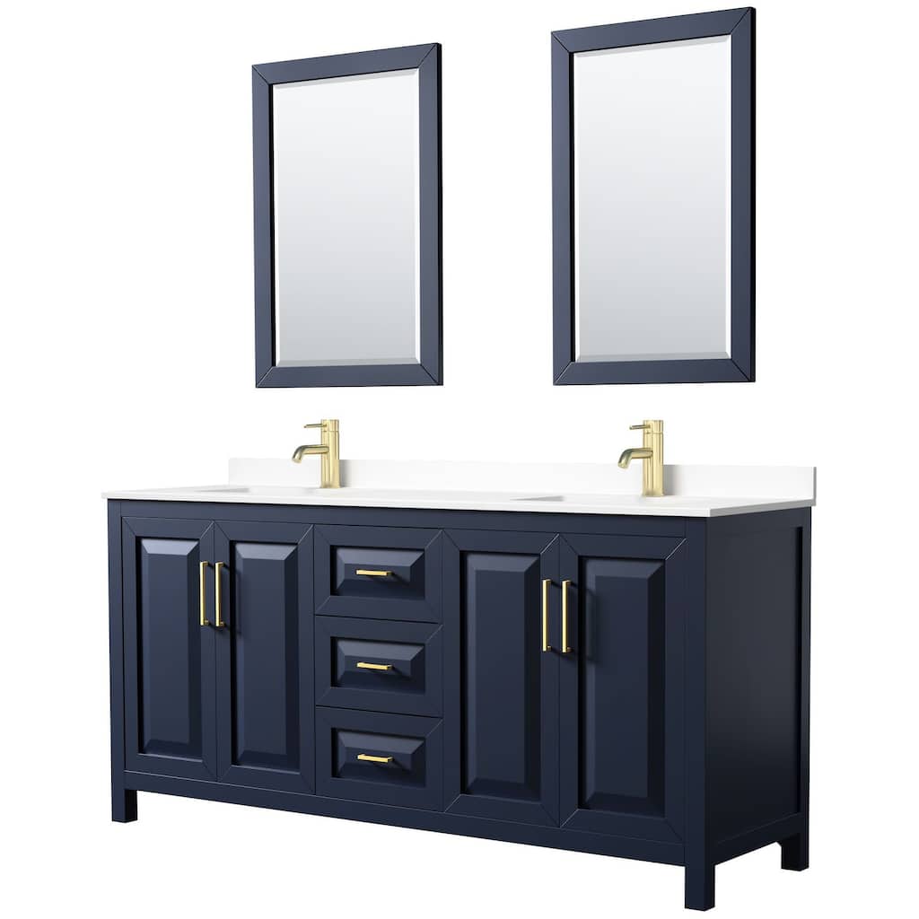 Wyndham Collection Daria 72" Free Standing Double Basin Vanity Set