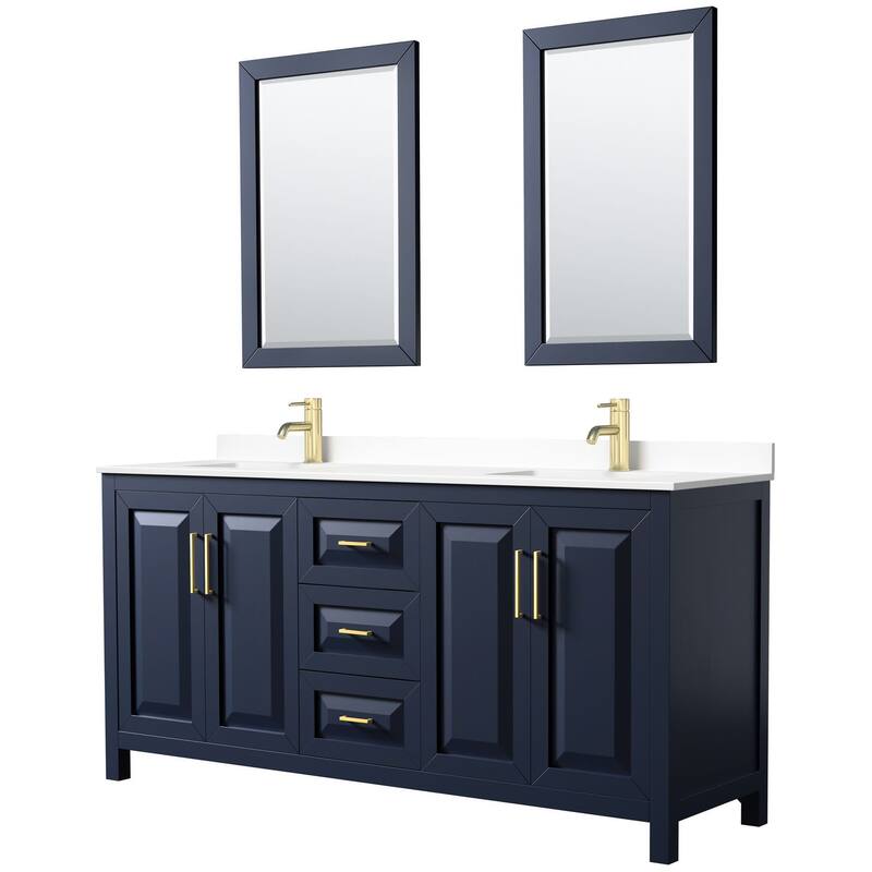 Wyndham Collection Daria 72" Free Standing Double Basin Vanity Set