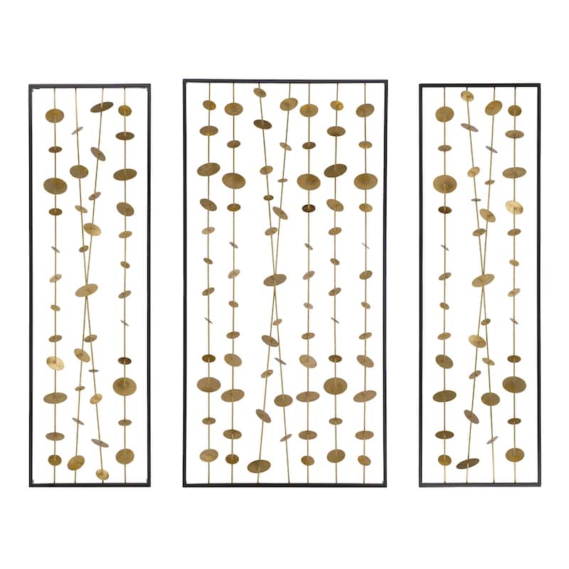 Modern Metal Decorative Wall Art with Black Frame (Set of 3)
