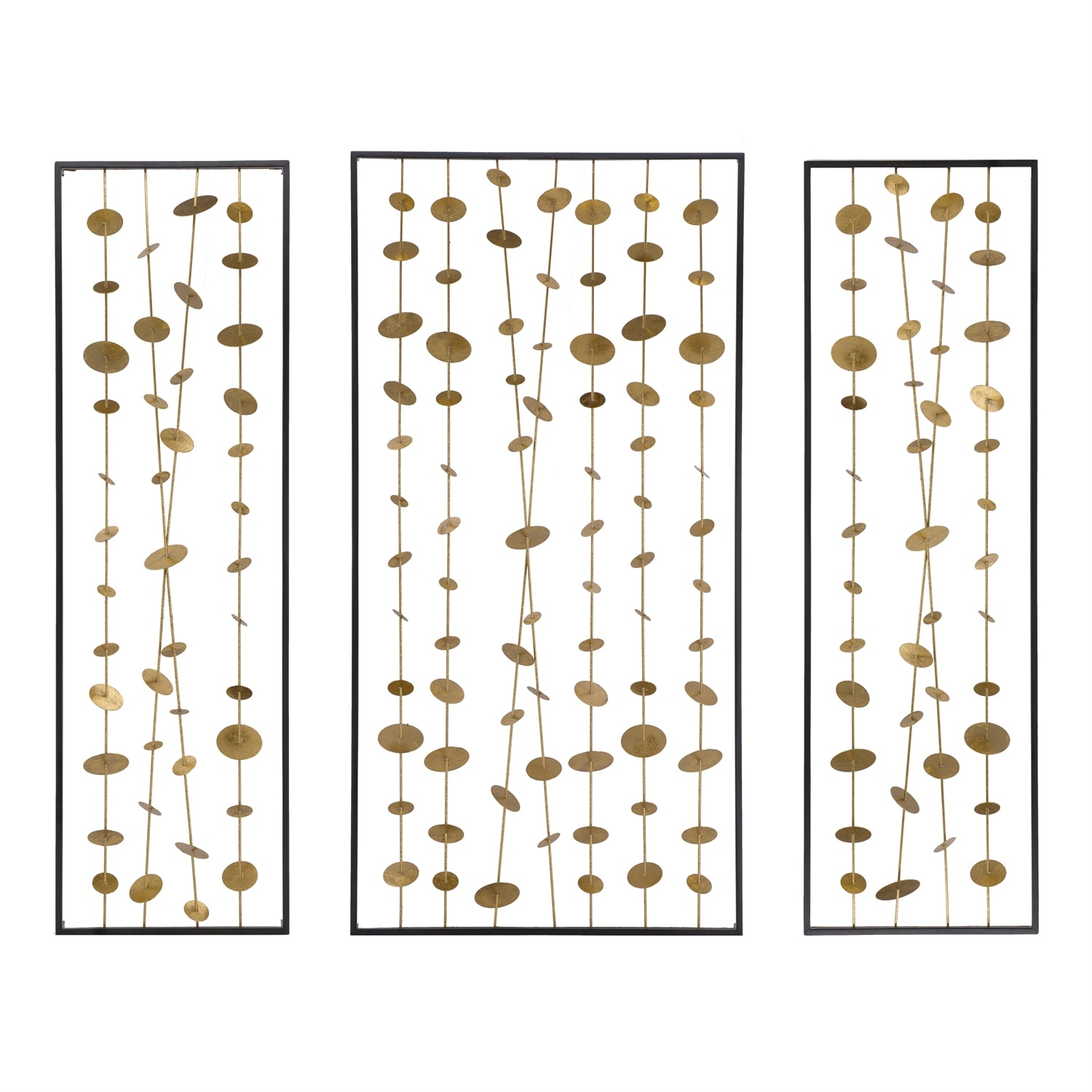 Modern Metal Decorative Wall Art with Black Frame (Set of 3)
