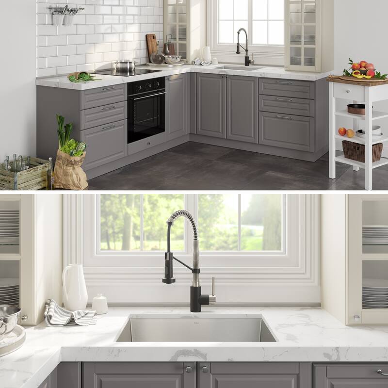 Kraus 3-in-1 Set Undermount Kitchen Sink, Pulldown Faucet, Dispenser