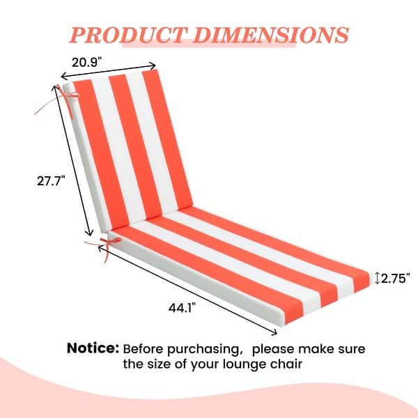 dimension image slide 7 of 20, Pellebant Outdoor Patio Chaise Lounge Cushion