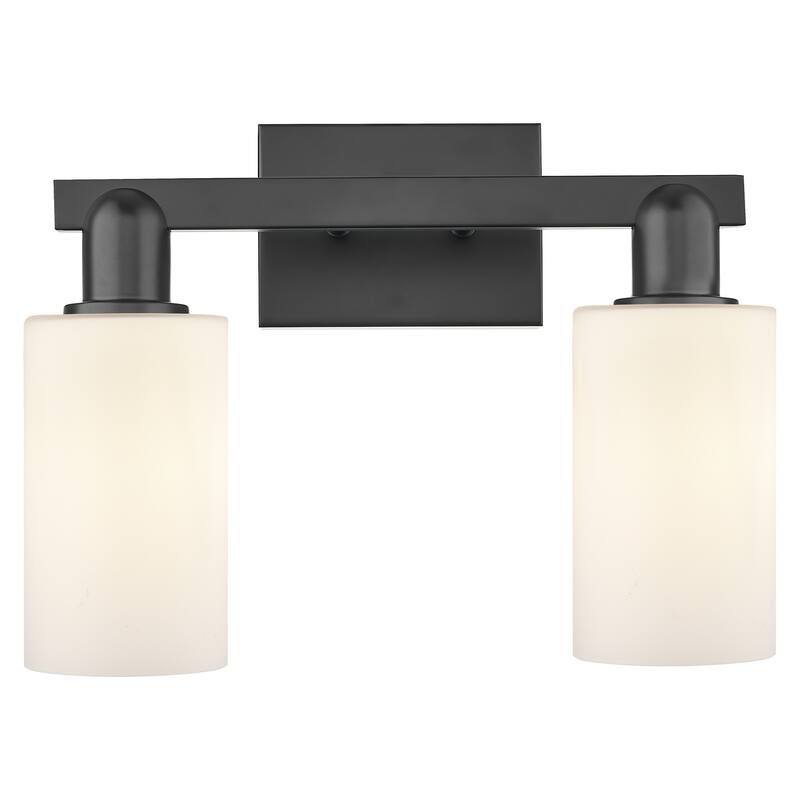 Innovations Lighting 716-2W-11-15 Clymer Vanity Clymer 2 Light 15" - Matte Black / Matte White