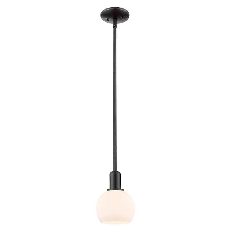 Innovations Lighting Endless Possibilities Arcadia - Athens - 1 Light 6" Stem Hung Mini Pendant - Matte White/Matte Black