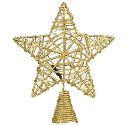 National Tree Company 9 in. Gold Star Tree Top for Artificial Trees with Dual Color Lights - 9 in