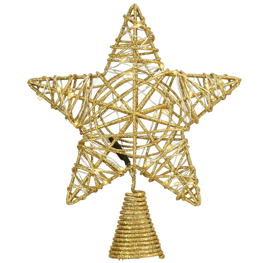National Tree Company 9 in. Gold Star Tree Top for Artificial Trees with Dual Color Lights - 9 in